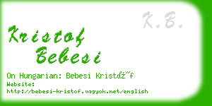 kristof bebesi business card